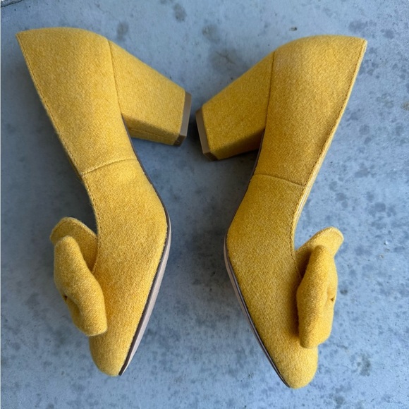 BAIT but another innocent tale Shoes Vintage Heels Bow Yellow Women’s Sz 6 NEW - Picture 3 of 14